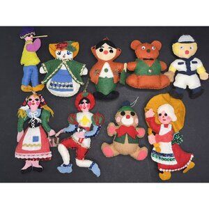 Mixed Lot 9 Bucilla Christmas Tree Ornaments Fair Tail Stories People MCM